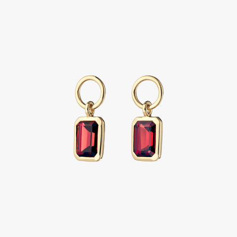 Legacy Emerald-Cut Garnet Birthstone Charm