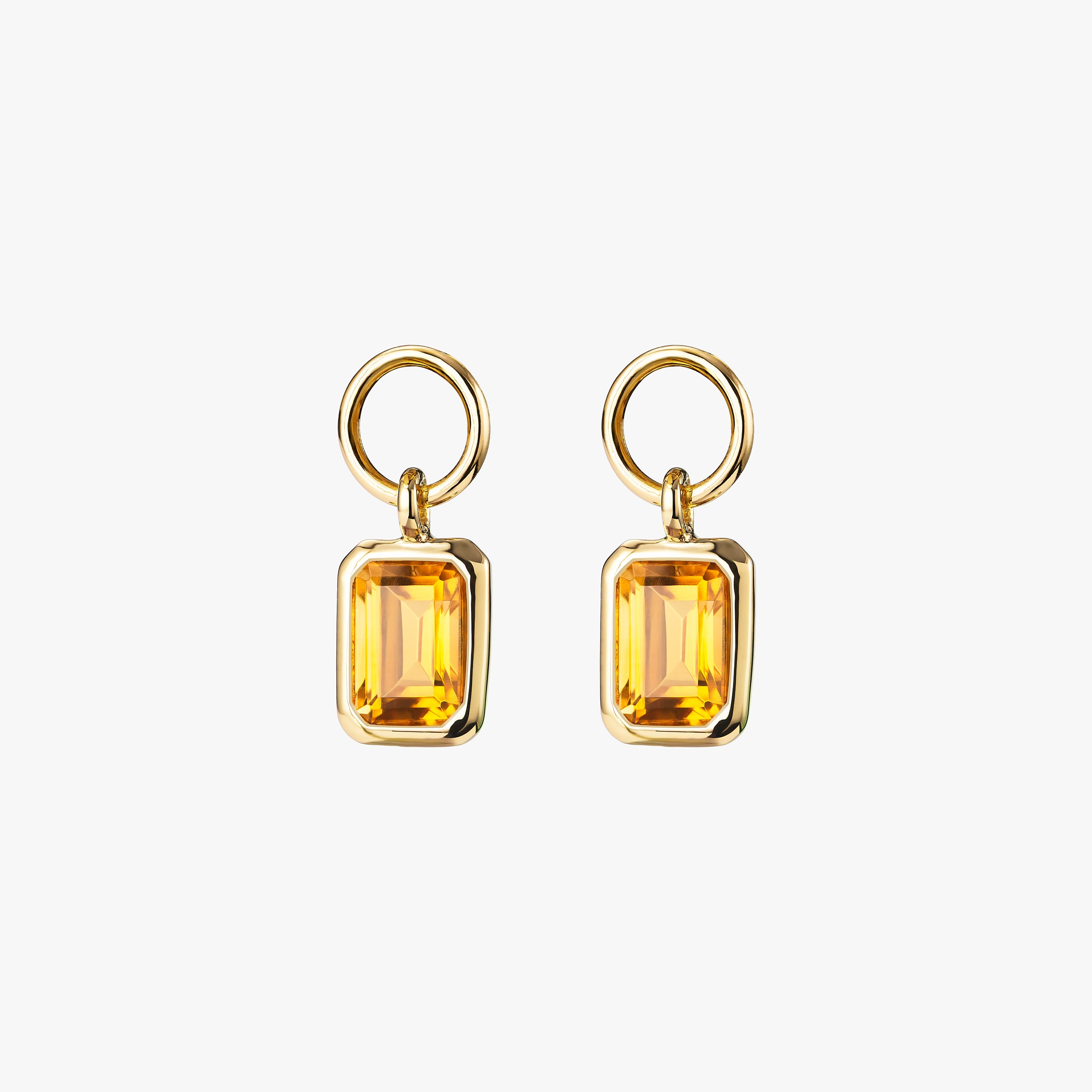 Affordable 18k Gold Vermeil golden citrine charms. Elegant and timeless November birthstone jewellery, perfect for layering or customisation.