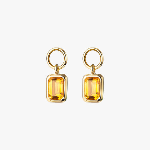 Legacy Emerald-Cut Golden Citrine Birthstone Charm