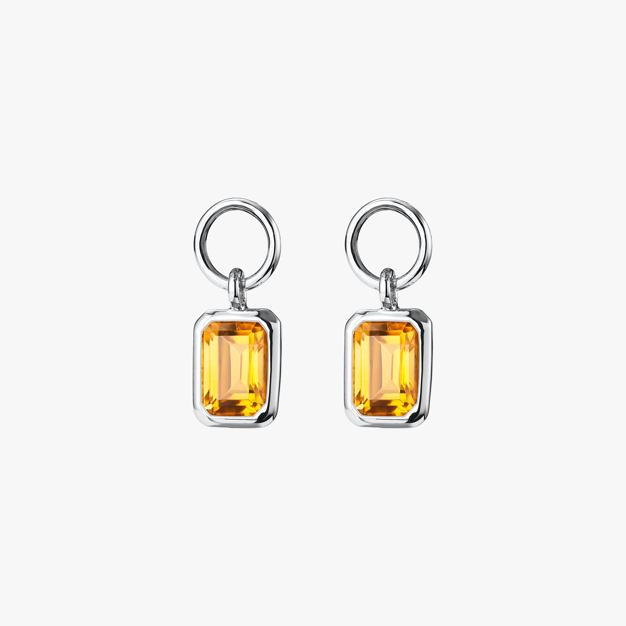 Stunning Sterling Silver golden citrine charms. Elegant and timeless November birthstone jewellery, perfect for layering or customisation.