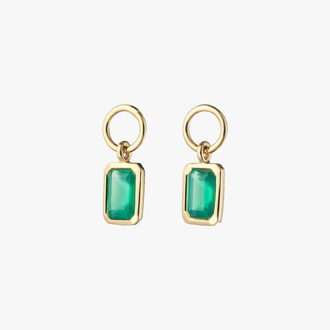 Legacy Emerald-Cut Green Onyx Birthstone Charm