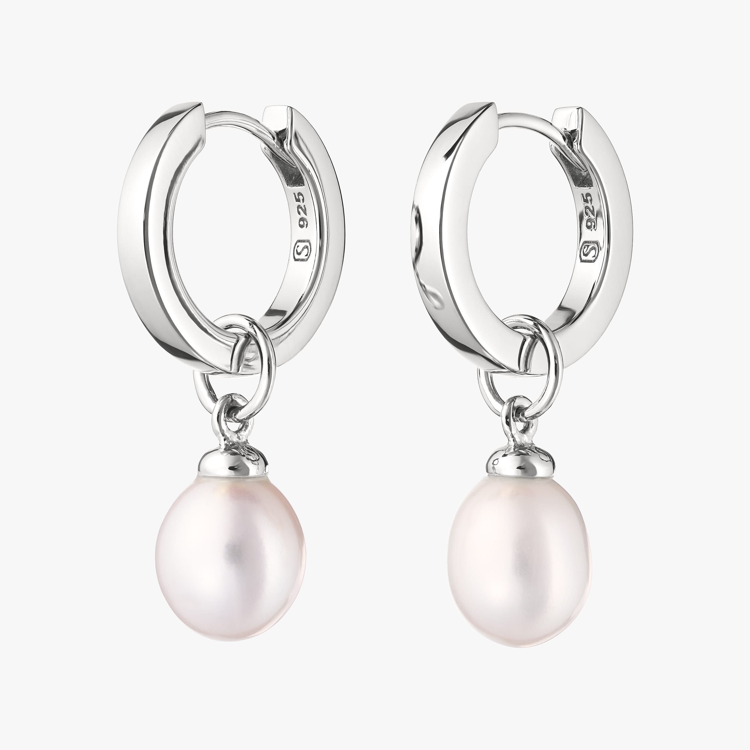 Sterling silver pearl charms designed with hypoallergenic sterling silver, these charms offer a perfect, elegant choice for wedding accessories, providing timeless beauty with comfort.