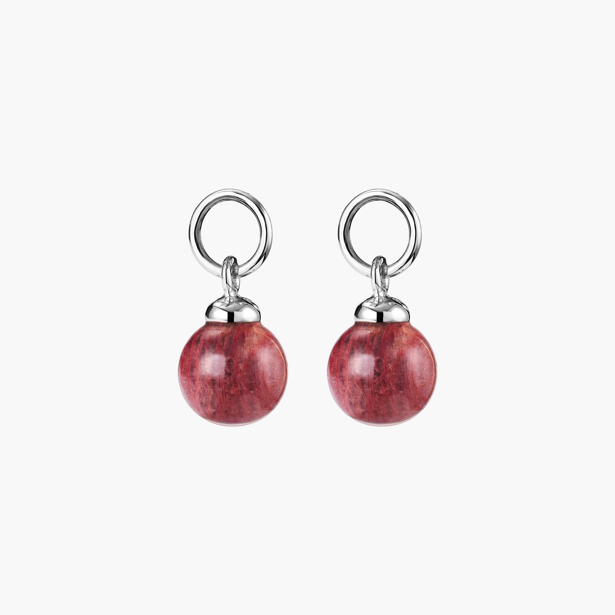 Sterling silver sunstone jasper charms, earthy and radiant gemstone jewellery, perfect for adding warmth and natural elegance to any earrings or necklace.
