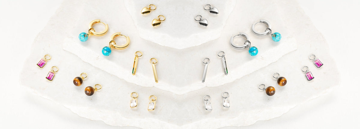 Image of huggie hoop earring sets that are perfect for bridemaids and gifts