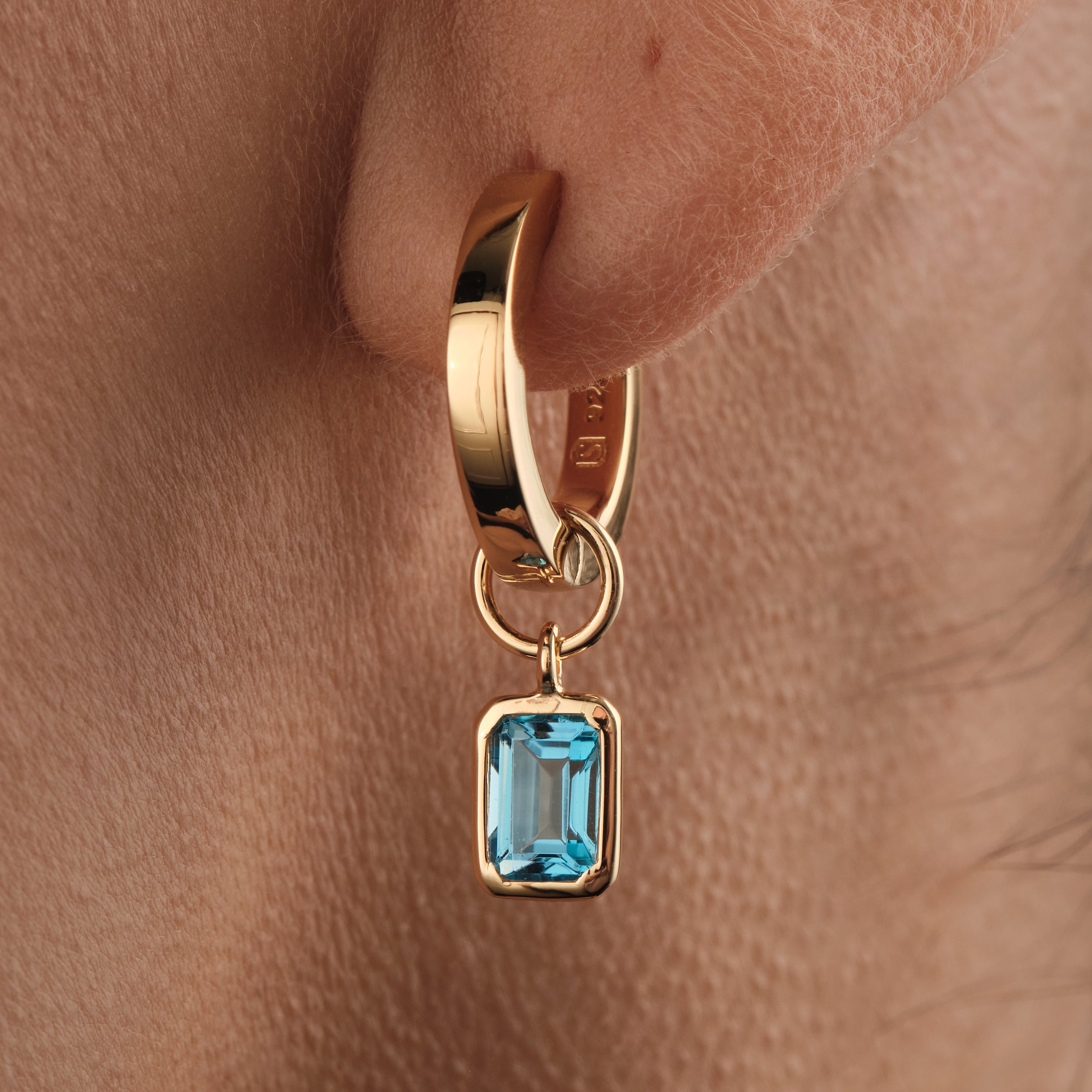 Legacy Emerald-Cut Blue Topaz Birthstone Charm