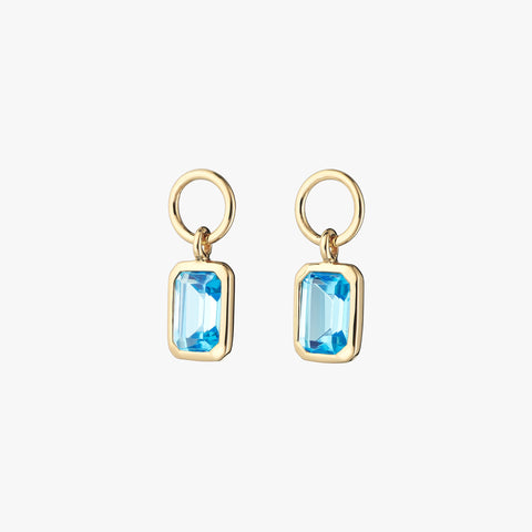 Legacy Emerald-Cut Blue Topaz Birthstone Charm